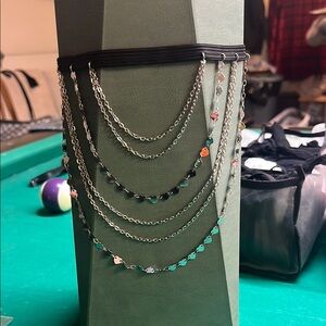 Elegant Silver and Black Layered Garter